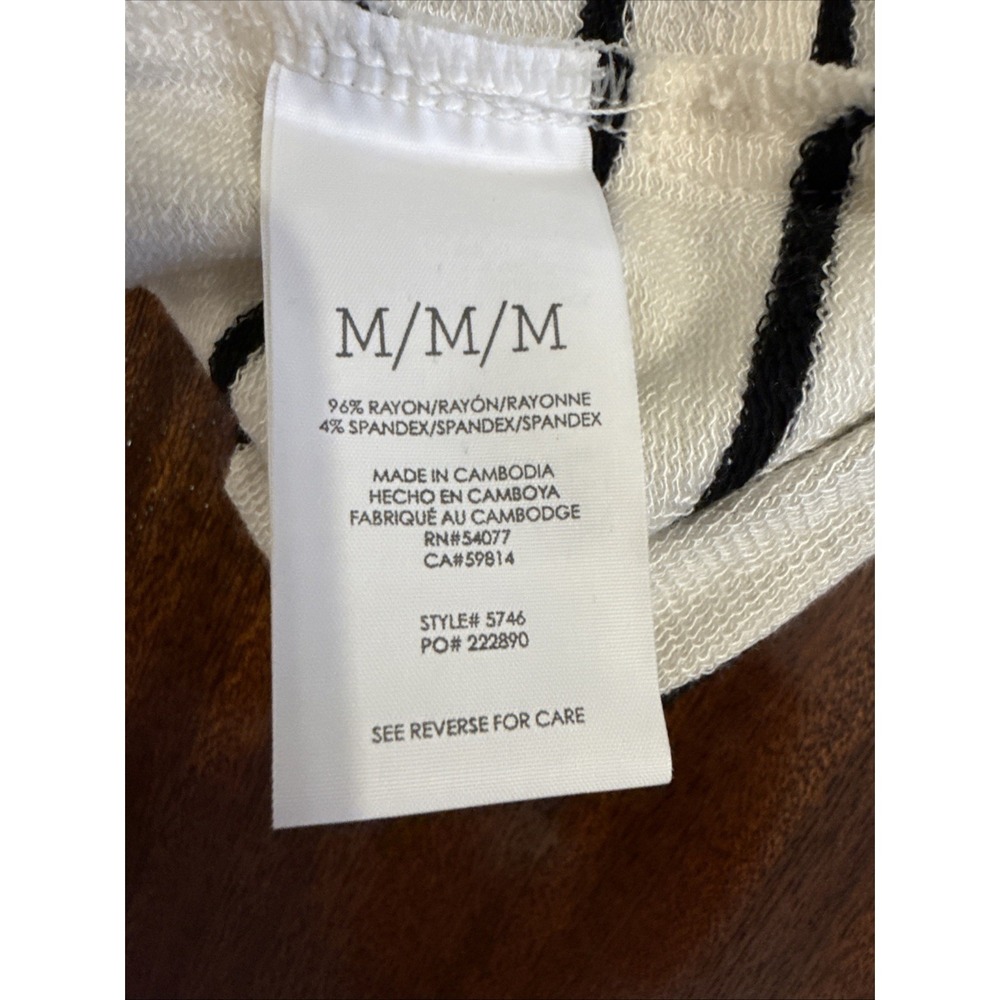 $145 CAbi Long Sleeve Pullover Knit Top. Medium Striped Oversized Tie Neck SOFT! - Picture 9 of 10